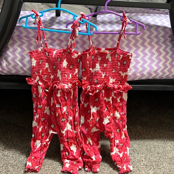 12 mo twin set of Jessica Simpson rompers - Picture 1 of 1